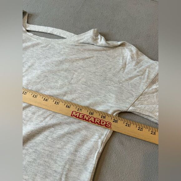 Athleta USA Criss Cross Open Back Super soft Modal Sweatshirt Light Gray Size M - Picture 5 of 16